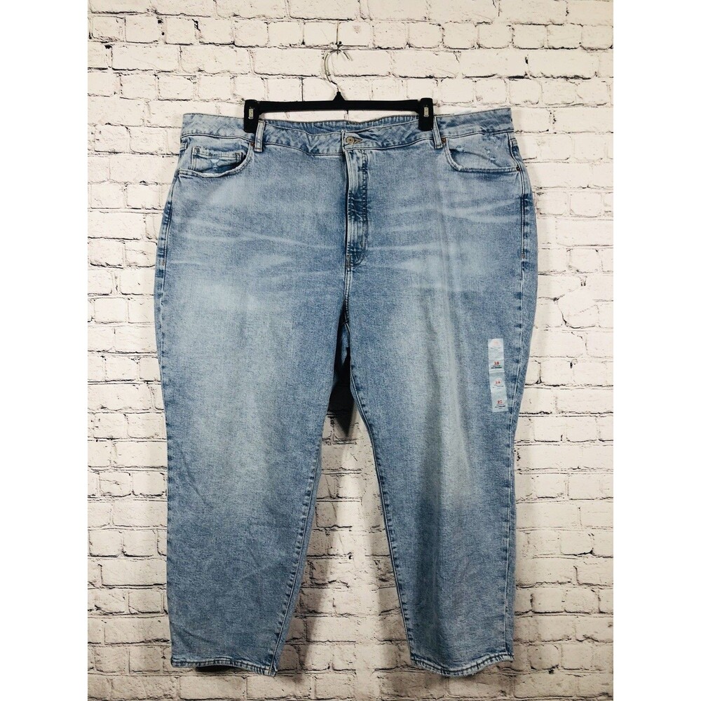 Old Navy Women's  O.G. Straight High Rise Jeans Light Wash Stretch Blue Size 28